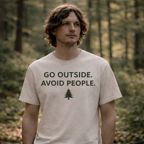 Go Outside Avoid People T-Shirt – Funny Introvert Nature Tee