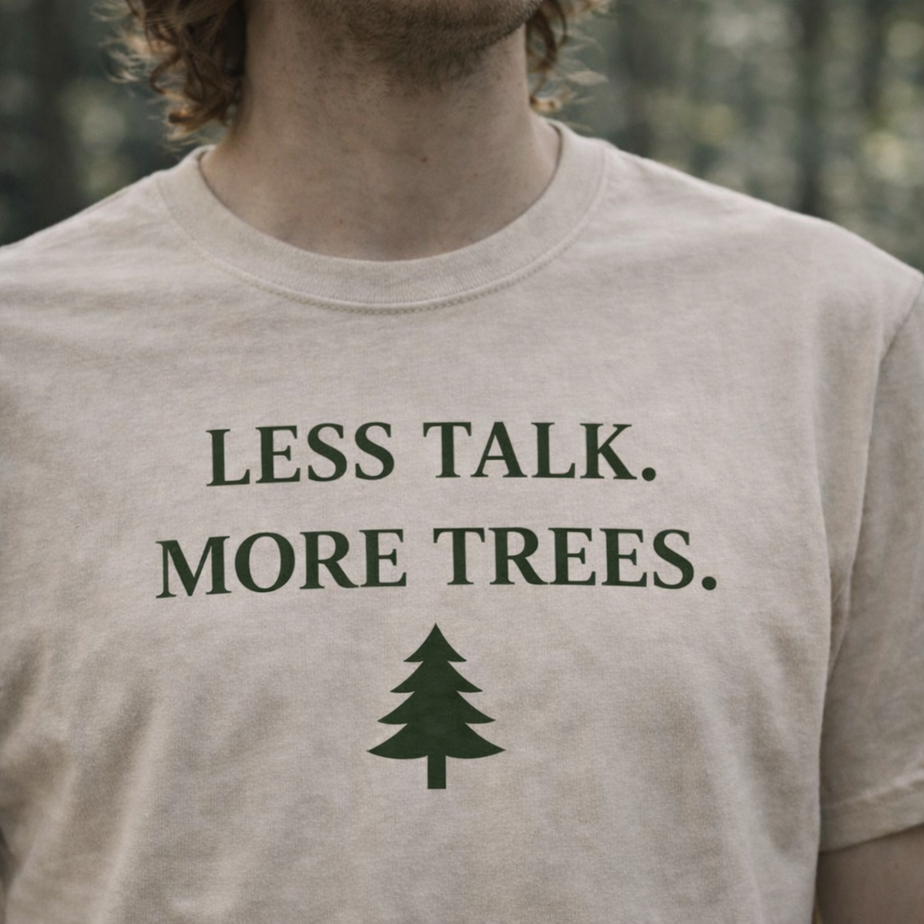 Less Talk More Trees T-Shirt – Minimal Nature Lover Tee