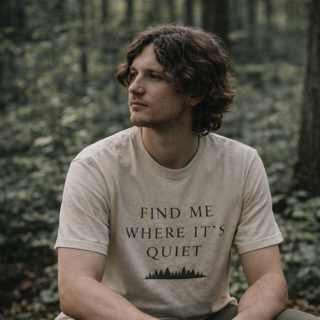 Find Me Where It’s Quiet T-Shirt – Minimalist Nature Introvert Tee