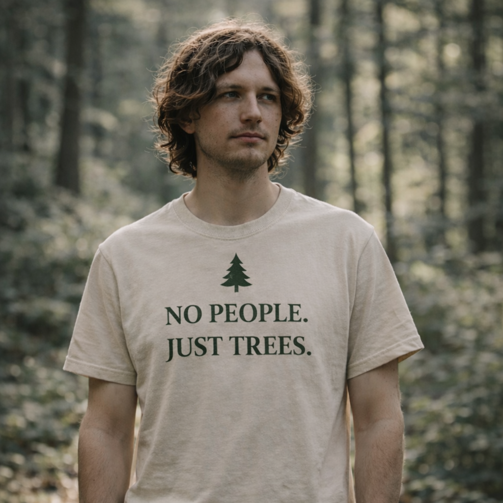 No People Just Trees T-Shirt – Introvert Forest Graphic Tee