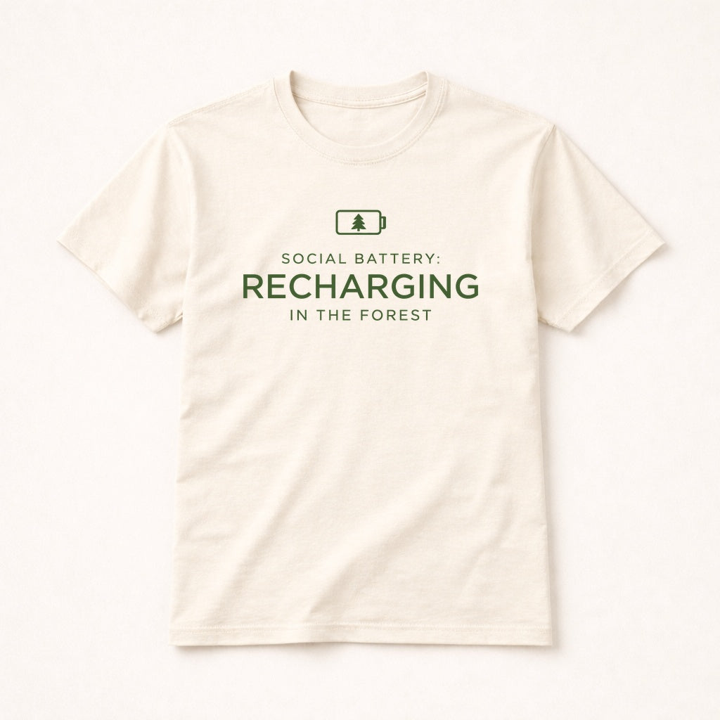 Social Battery Recharging in the Forest T-Shirt – Introvert Recharge Tee