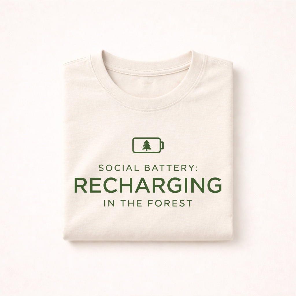 Social Battery Recharging in the Forest T-Shirt – Introvert Recharge Tee