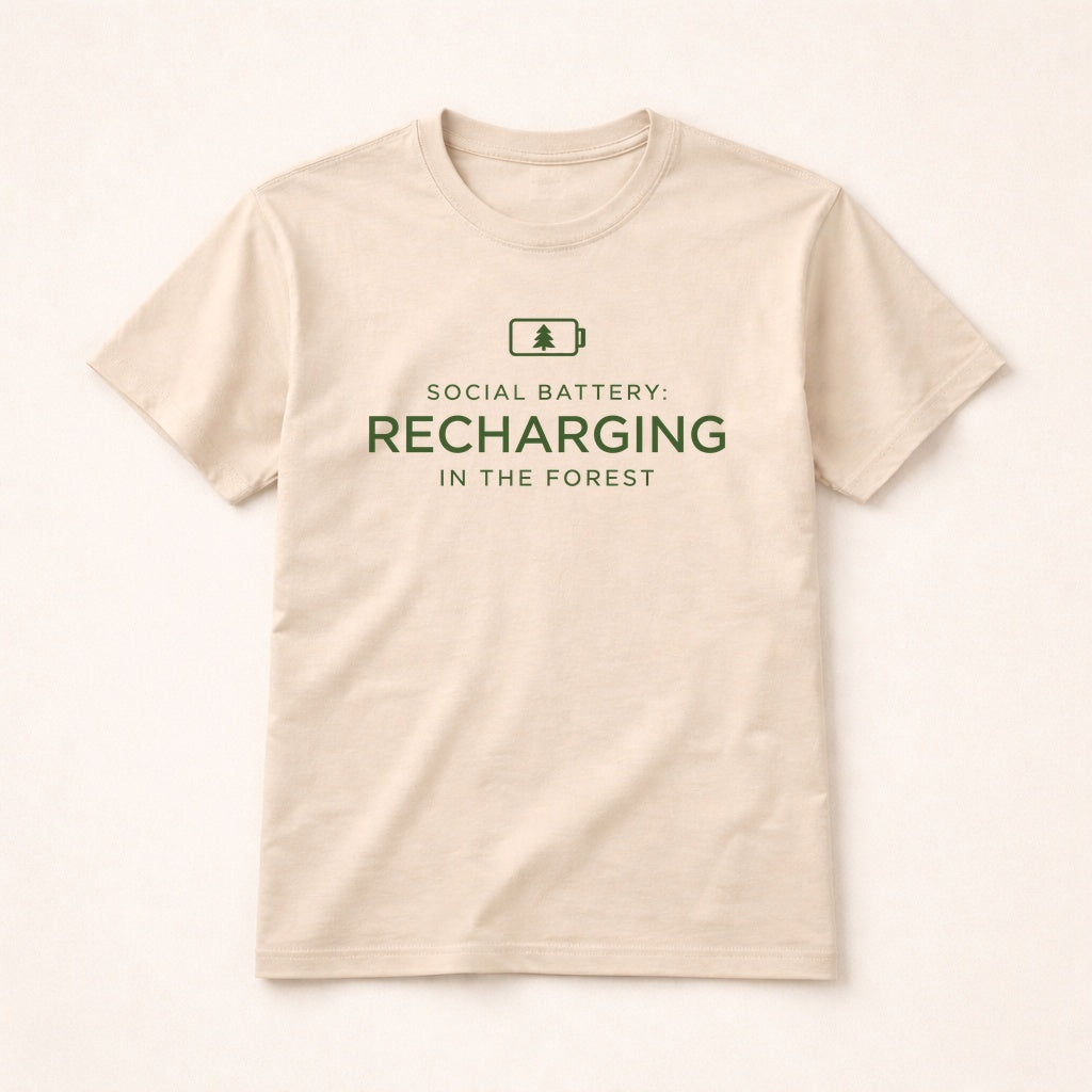 Social Battery Recharging in the Forest T-Shirt – Introvert Recharge Tee